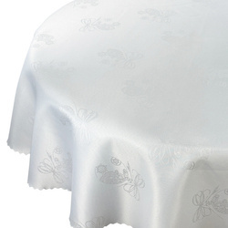 Ubrusy s Nešpinivou Úpravou Z-3438 Bílý Kulatý