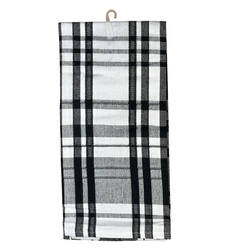 Bavlněné Kuchyňské Utěrky Adela Bílá černý 45x65 cm