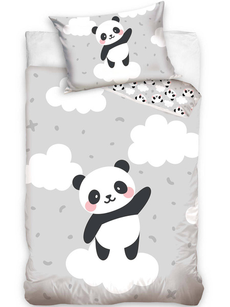 Dětské Povlečení 100x135+40x60 Malý Panda Gray BABY226009