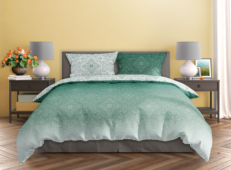 Sada LožníhoPrádla Z Bavlněného Saténu 140x200+70x90 Milagro Verde 023