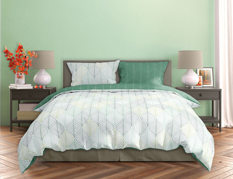 Sada LožníhoPrádla Z Bavlněného Saténu 220x200+ 2x70x80 Milagro Verde 014