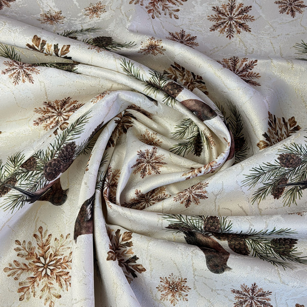 Oboustranně Ubrusy s Nešpinivou Úpravou Zlatý Sníh I Kulatý