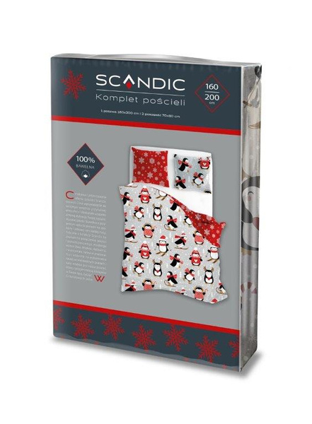 Bavlněné Povlečení 160x200+ 2x70x80 Scandic 076