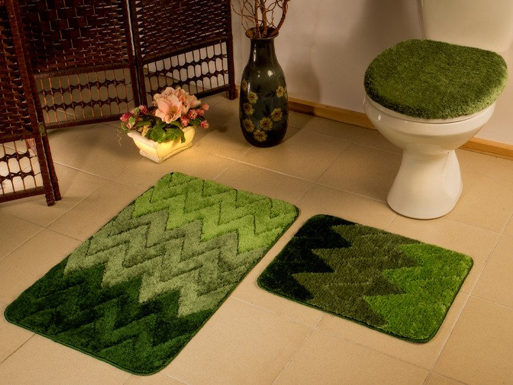 Koupelnové Předložky Zig Zag Zelená 86