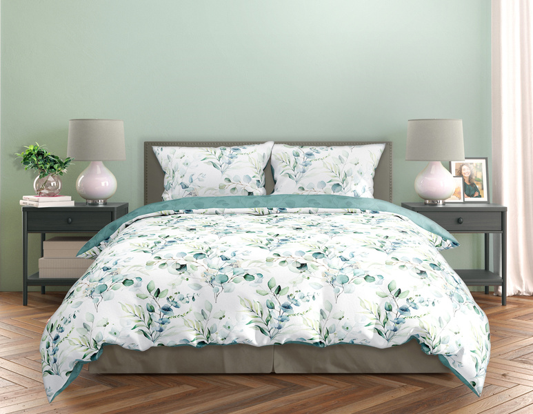 Sada LožníhoPrádla Z Bavlněného Saténu 220x200+ 2x70x80 Milagro Verde 006