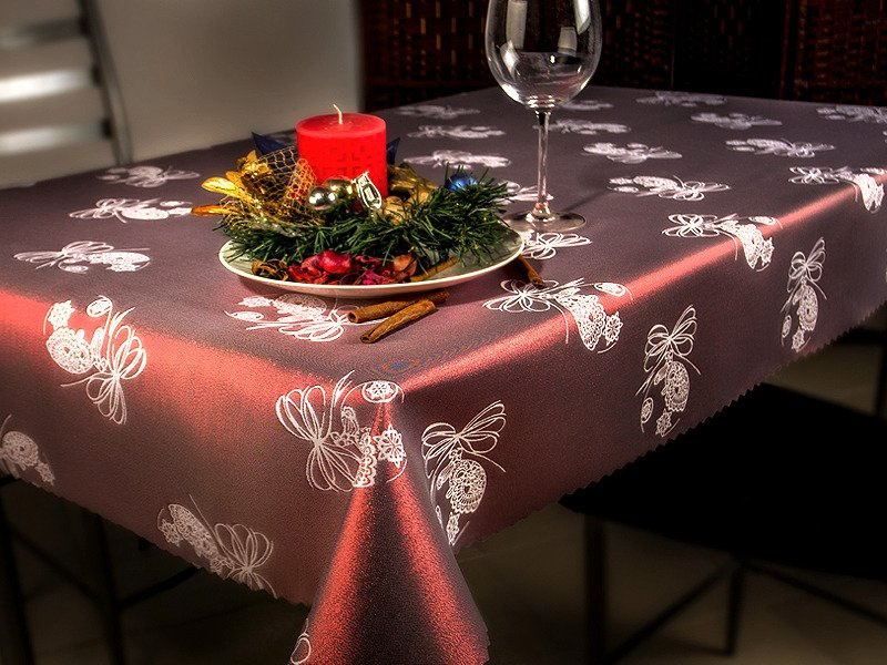Oboustranně Ubrusy s Nešpinivou Úpravou Vánoční Vínový Vánoční Ozdoba Ornament Kulatý