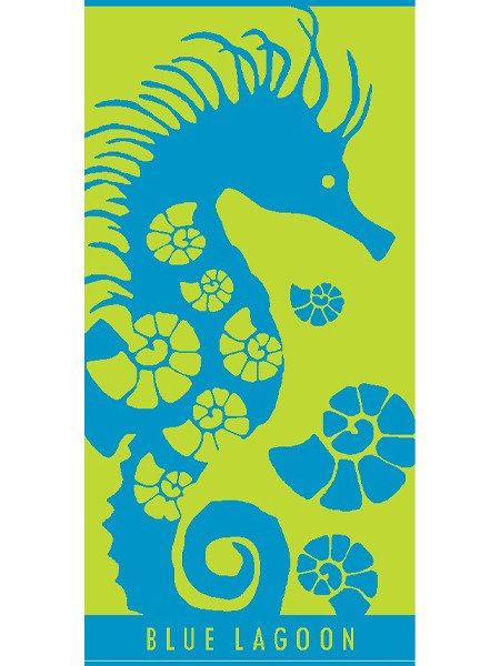 Welurowy Ręcznik Plażowy Blue Lagoon Konik Morski 05 70x140 cm