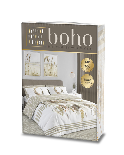 Sada Ložního Prádla Z Bavlněného Saténu 160x200+ 2x70x80 Boho 003