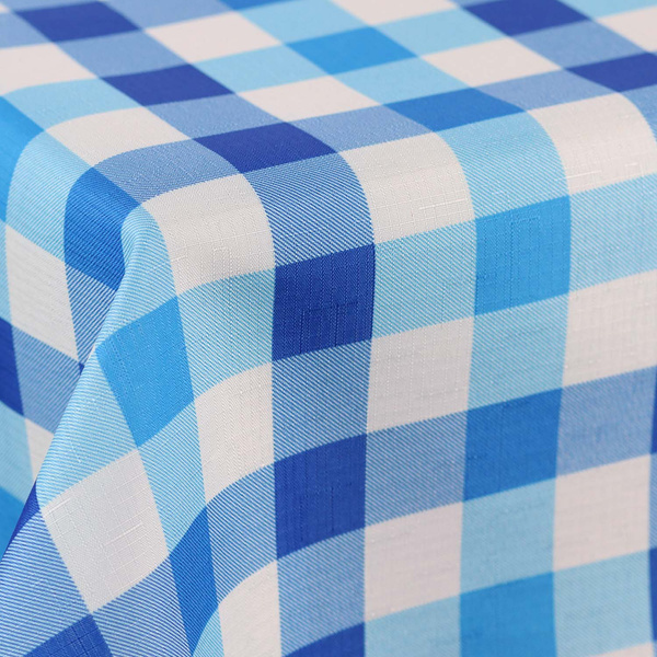 Ubrusy s Nešpinivou Úpravou Káro Modrý Kulatý