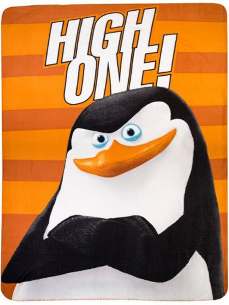 Fleece Deka Tučňáci z Madagaskaru 130x170 cm