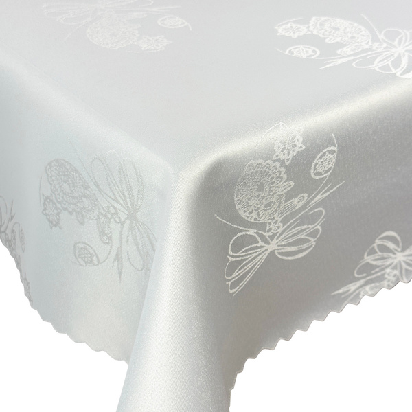 Oboustranný Nešpinivý ubrus Vánoční ozdoba Z-3438 Bílá