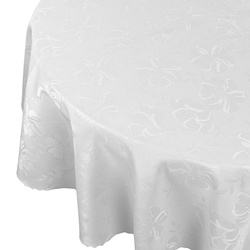 Ubrusy s Nešpinivou Úpravou Květiny 3329 bílý Kulatý