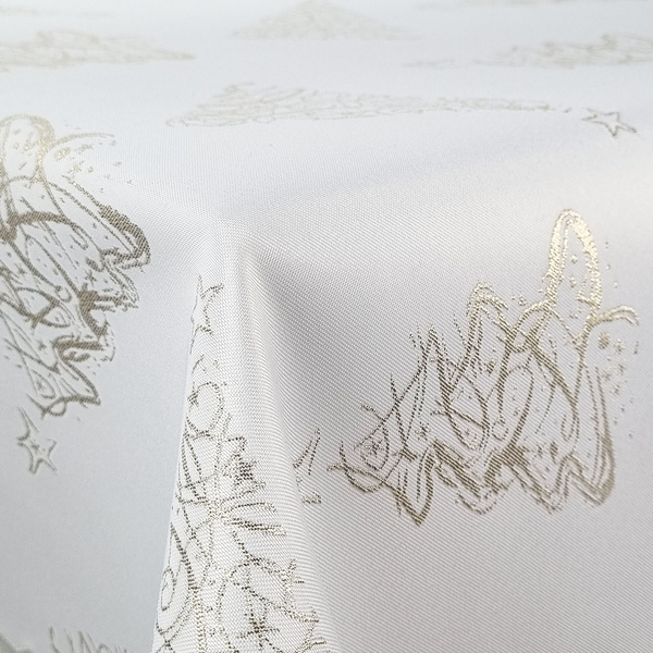 Oboustranně Ubrusy s Nešpinivou Úpravou Vánoční Strom Z-3401 Zlatý 