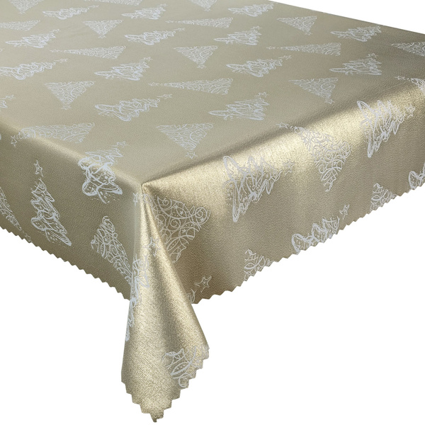 Oboustranně Ubrusy s Nešpinivou Úpravou Vánoční Strom Z-3401 Zlatý 