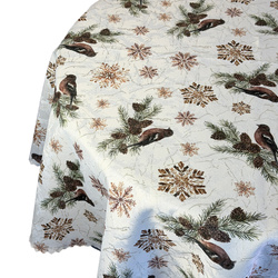 Oboustranně Ubrusy s Nešpinivou Úpravou Zlatý Sníh I Kulatý