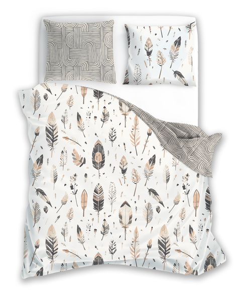 Sada Ložního Prádla Z Bavlněného Saténu 160x200+ 2x70x80 Boho 007