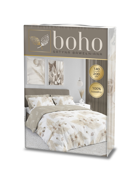 Sada Ložního Prádla Z Bavlněného Saténu 140x200+70x90 Boho 005