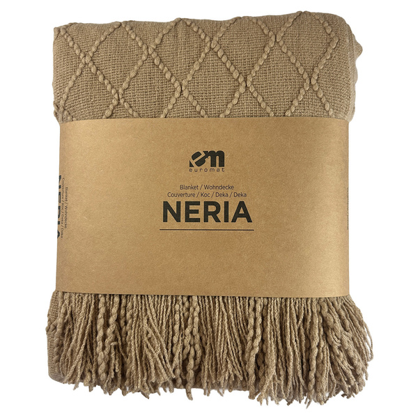 Deka Žakárová S Třásněmi Neria Béžový Taupe 150x200 cm