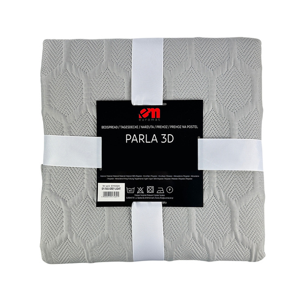 Dvoustranné Přehozy na Postel Parla 3D Světle šedá Bez Polštářů 180x220