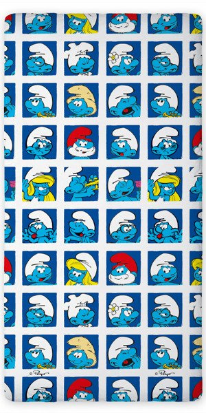 Bavlnené Napínací Prostěradlo Šmoulové 02 90x200 cm
