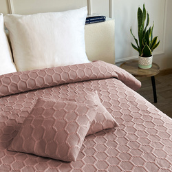 Dvoustranné Přehozy na Postel Parla 3D  Púdrovo Ružová 220x240+2x40x40