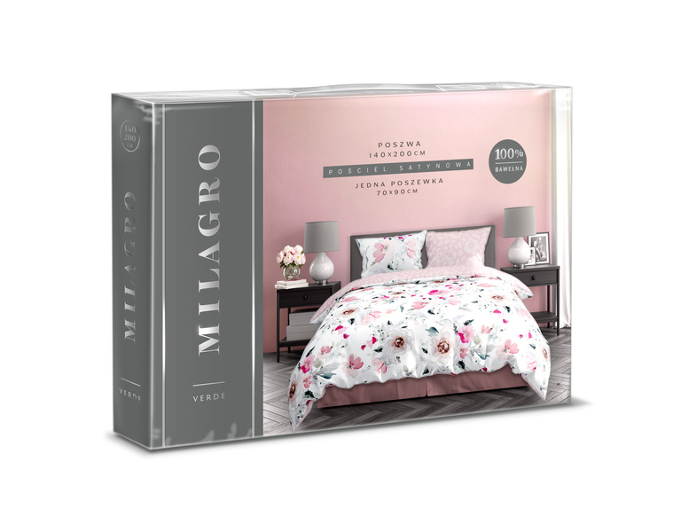 Sada Ložního Prádla Z Bavlněného Saténu 140x200+70x90 Milagro Verde 003