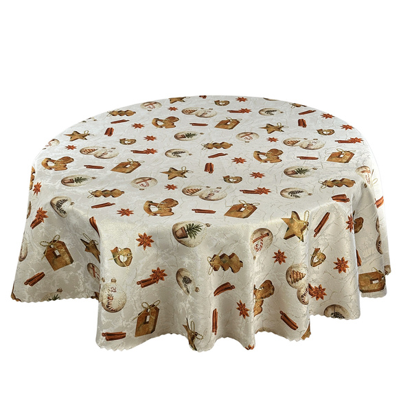 Oboustranně Ubrusy s Nešpinivou Úpravou Zlatý Wooden Story Kulatý