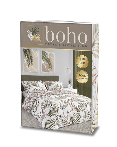 Sada Ložního Prádla Z Bavlněného Saténu 220x200+ 2x70x80 Boho 002