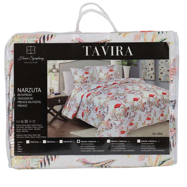 Přehozy na Postel TAVIRA BJ-064 Flamingos 180x220+2x40x40