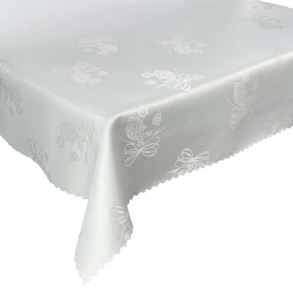 Oboustranný Nešpinivý ubrus Vánoční ozdoba Z-3438 Bílá