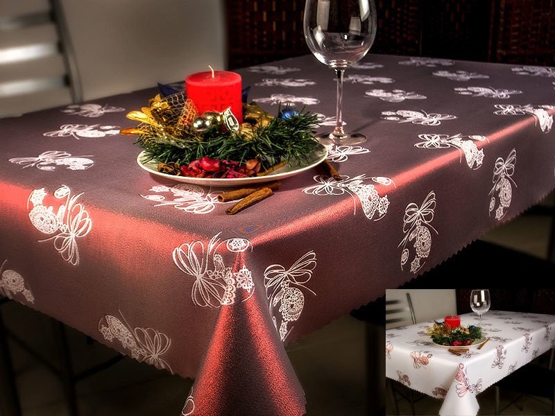 Oboustranně Ubrusy s Nešpinivou Úpravou Vánoční Vínový Vánoční Ozdoba Ornament Kulatý
